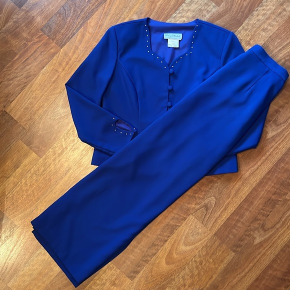 Stacey Michelle Jackets & Blazers - Like new Stacey Michelle fully lined royal blue suit with rhinestones